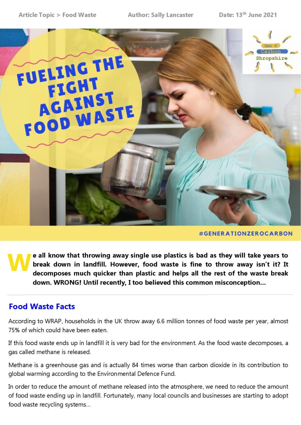 Fueling The Fight Against Food Waste | Zero Carbon Shropshire